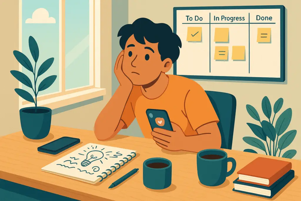 A person thinking about productive ways to waste time